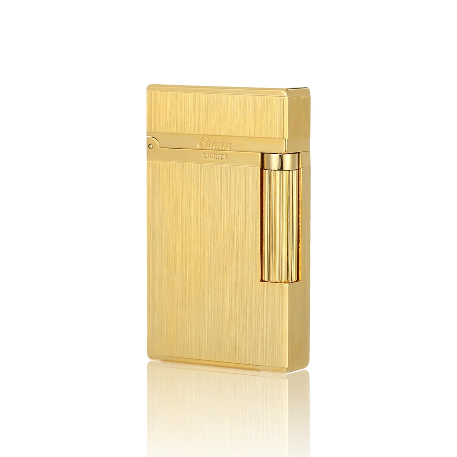 Premium Brass Lighter, Adjustable Soft Flame, Classic Ping Sound, Elegant Gift for Men, Father, Husband, Boyfriend (Gold)